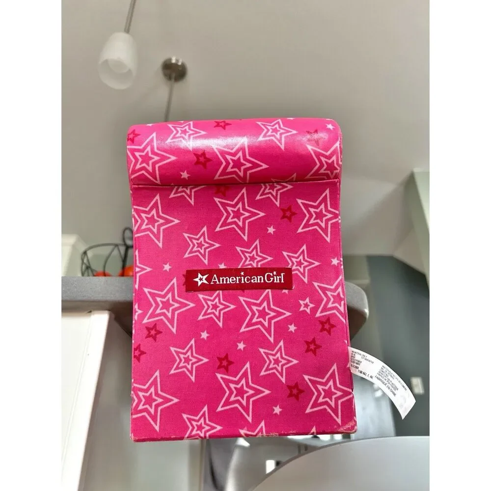 American Girl Bistro Cafe Treat Seat Slip On Doll Booster Chair Pink Stars 2017